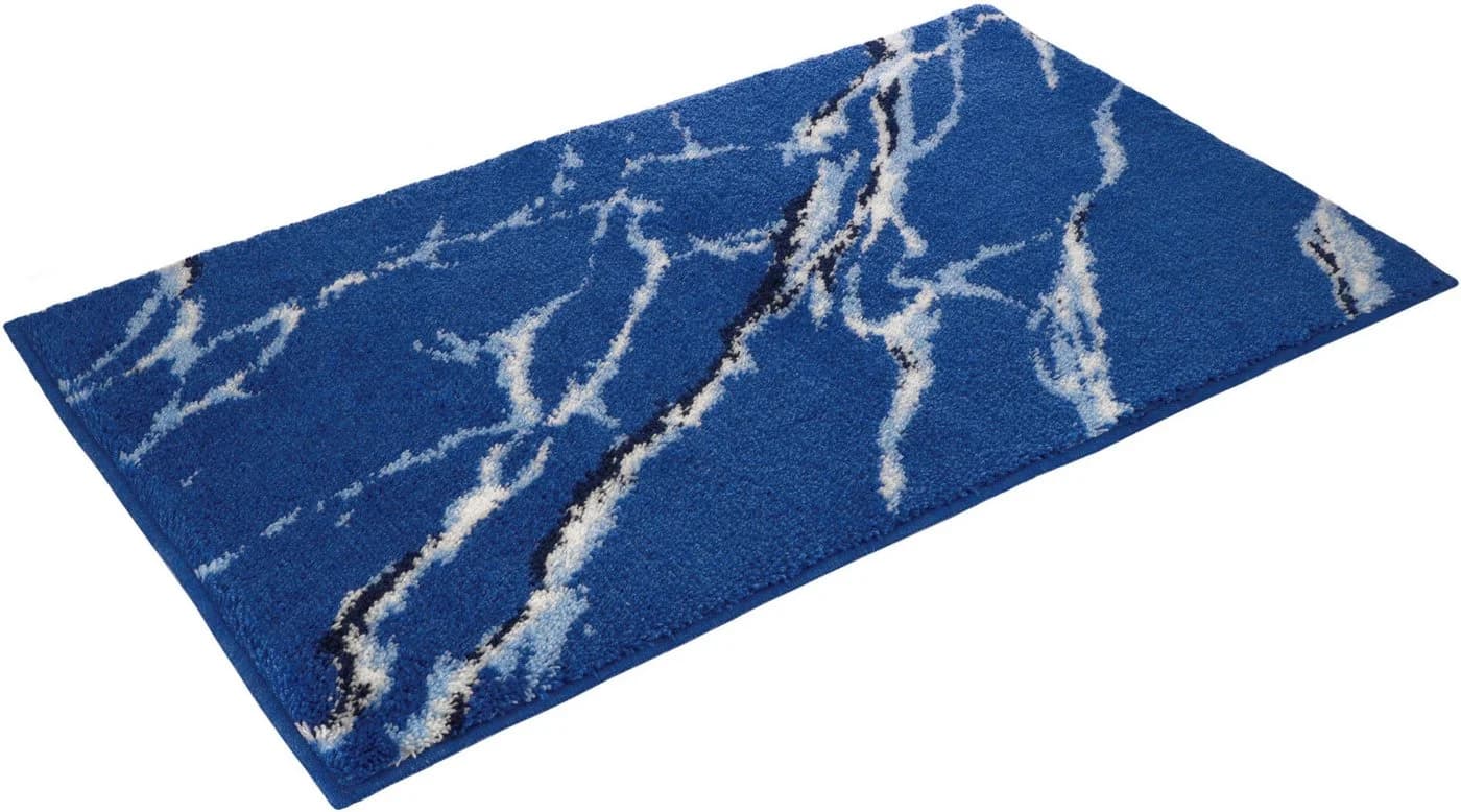 VOSSEN Badematte Marble tiefblau Polyacryl Marmor-Design