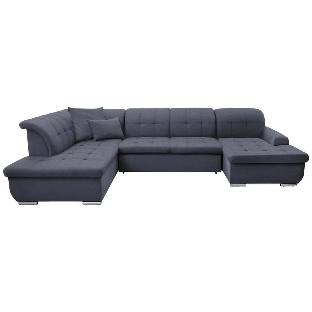Cantus Wohnlandschaft Grau 5-Sitzer U-Form Ottomane links