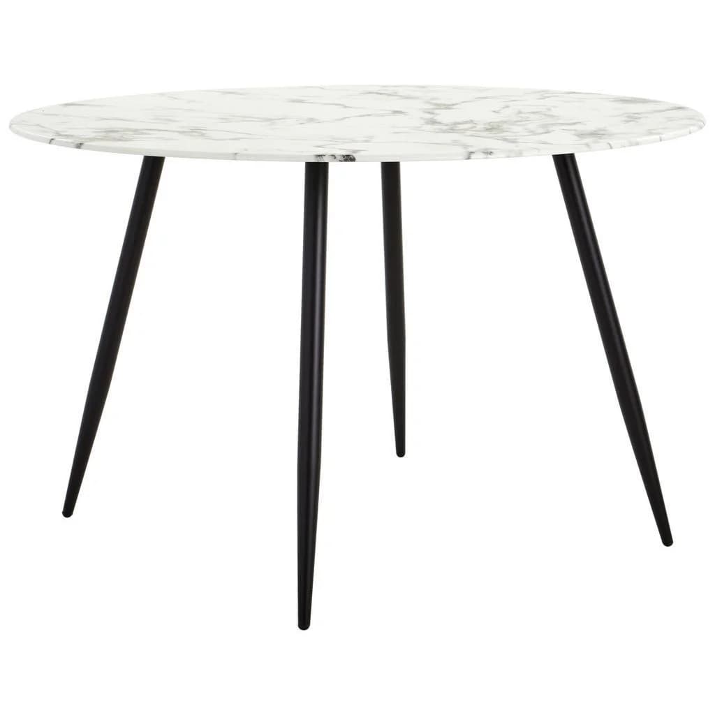 Mid.you Esstisch Marmoroptik Weiß Metall Glas Rundrohr