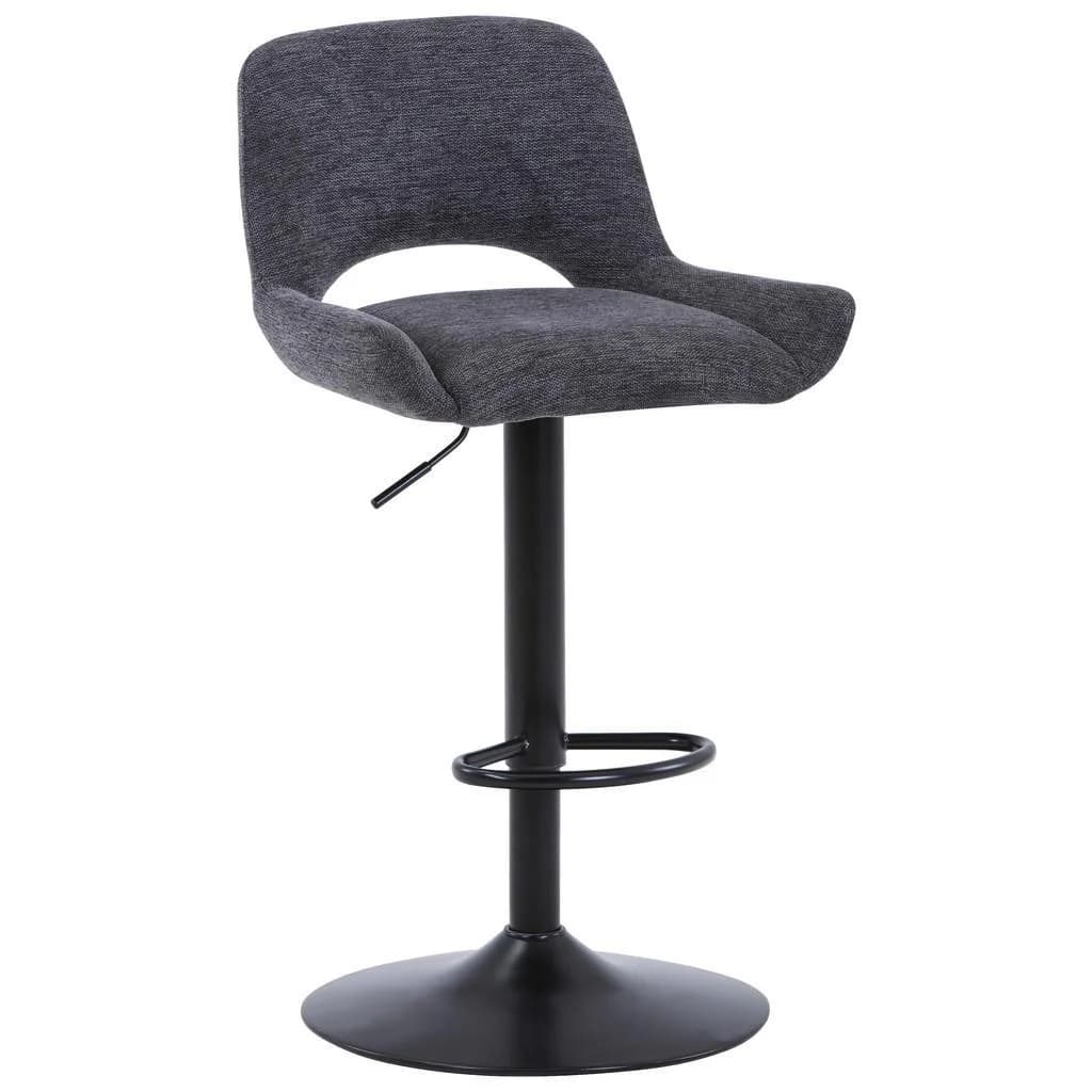 Novel Barhocker Grau Schwarz Metall Textil