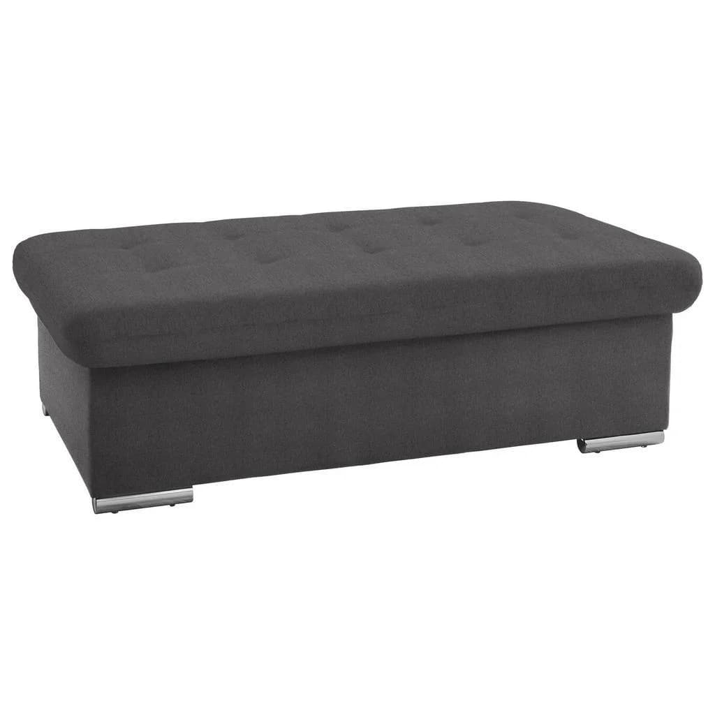 Cantus Hocker Dunkelgrau Textil Rechteckig
