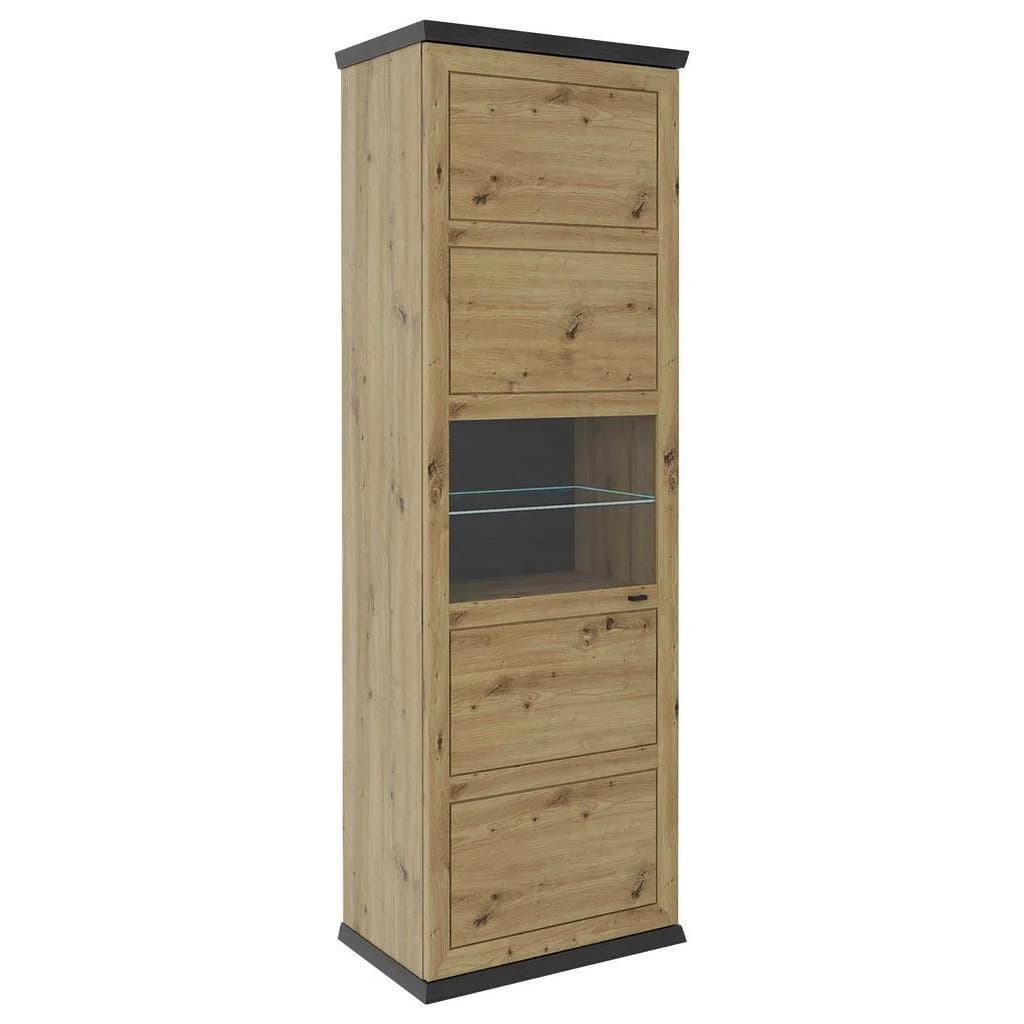 Hom'In Vitrine Dunkelgrau Eiche Artisan Industrial