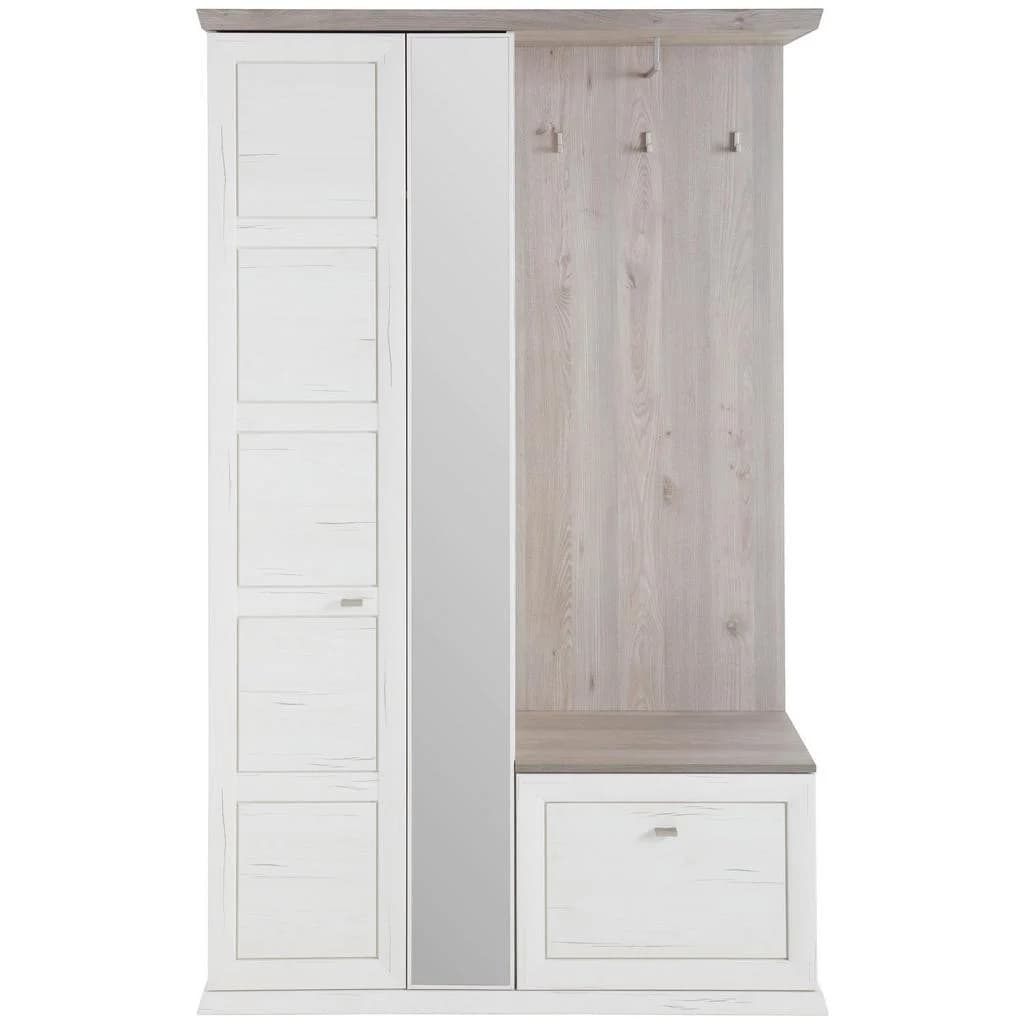 Hom'in Garderobe Grau Pinien Holzwerkstoff