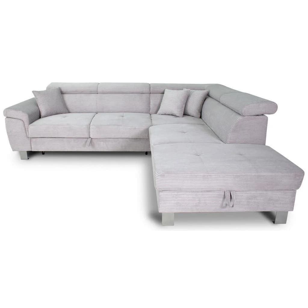 Xora Ecksofa Hellgrau 4-Sitzer mit Ottomane