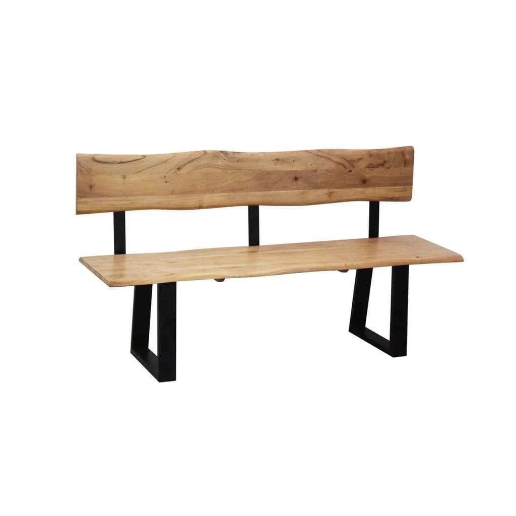 Livetastic Sitzbank Akazie Holz Metall 3-Sitzer