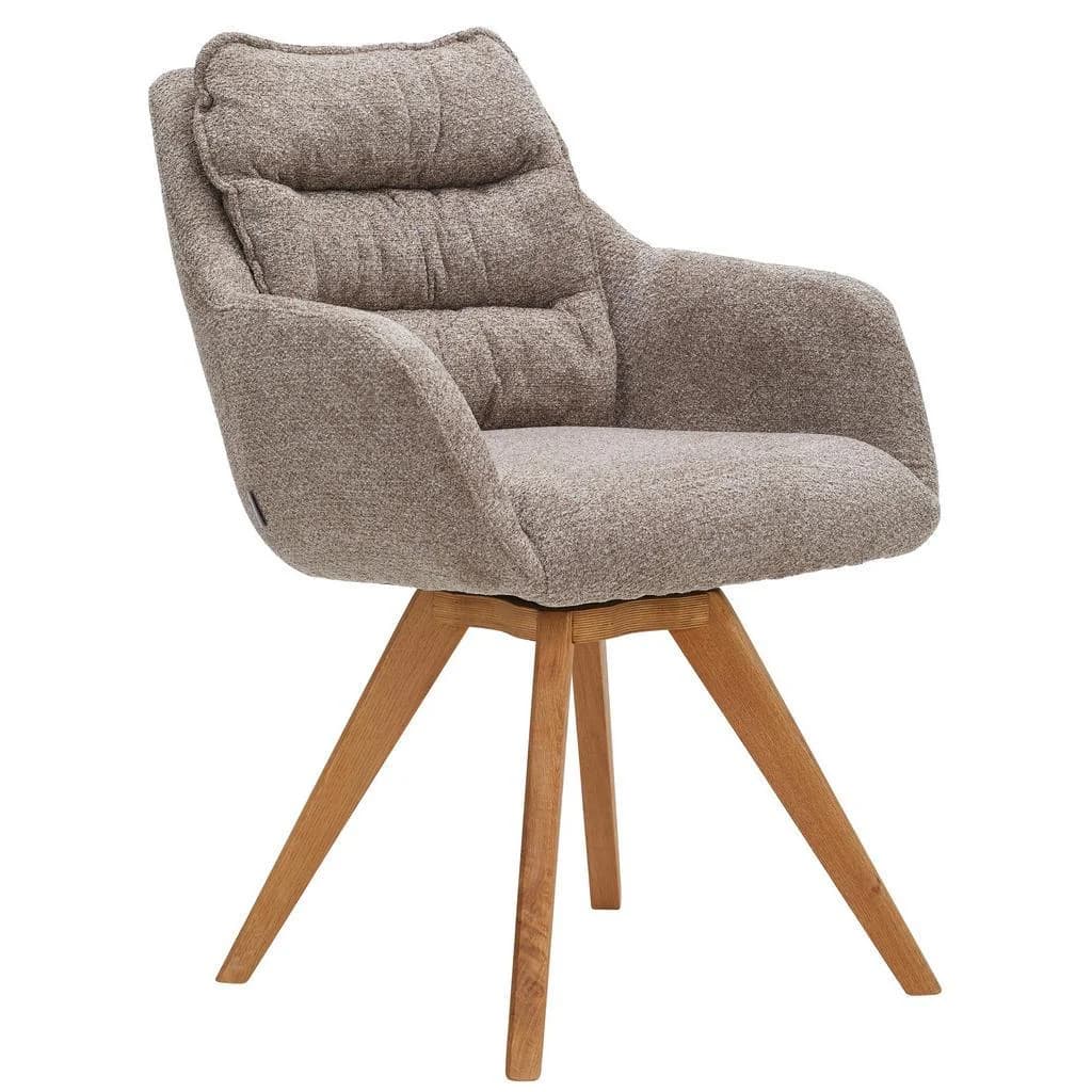 Linea Natura Armlehnstuhl Taupe Eiche Esszimmerstuhl
