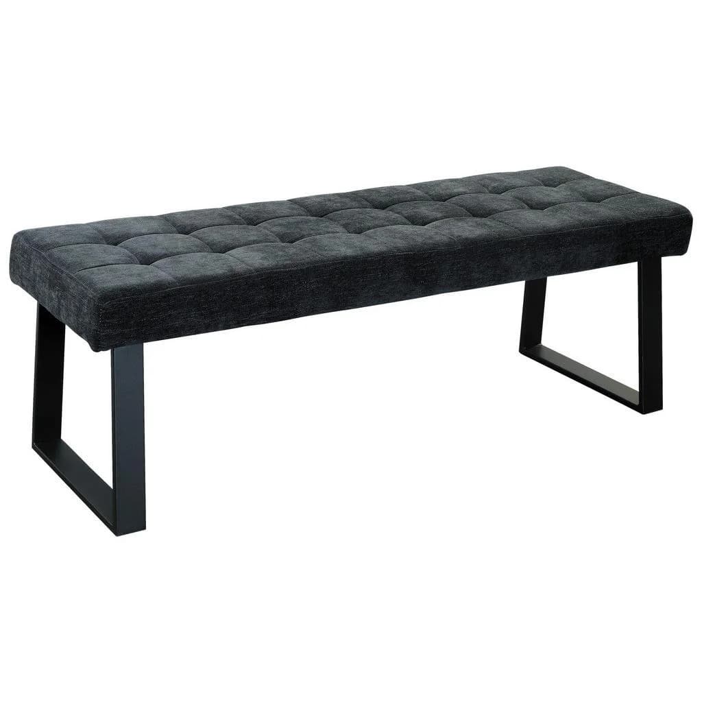 Mid.you Sitzbank Dunkelgrau Metall Textil 2-Sitzer Esszimmer