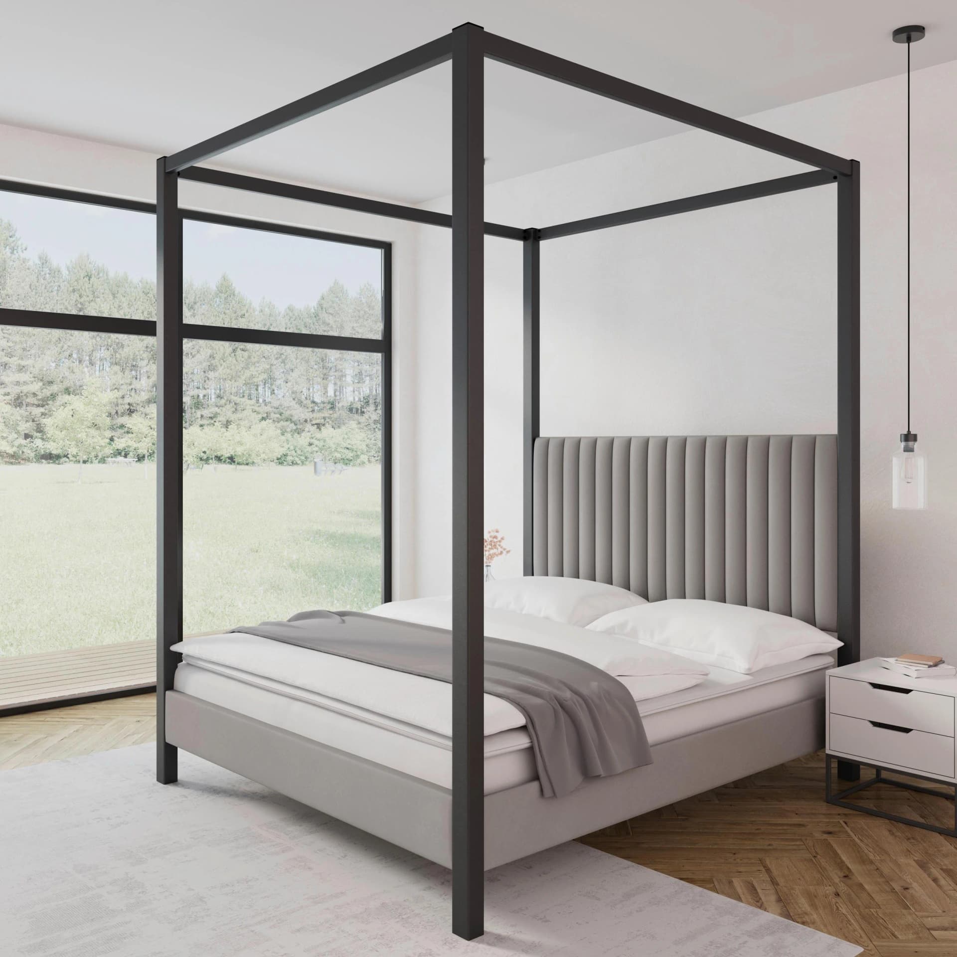 Himmelbett Mona Grau