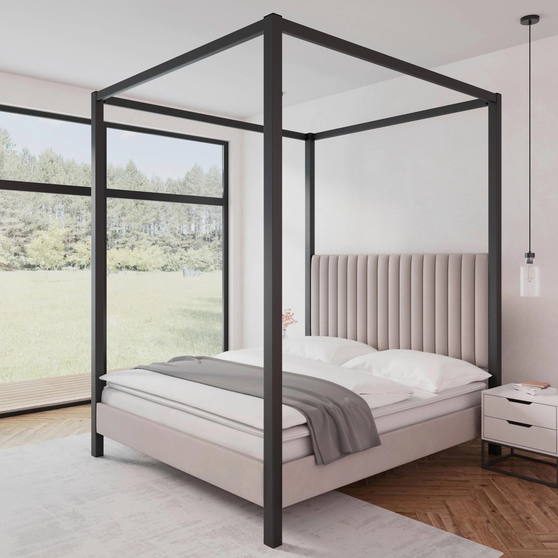 Himmelbett Mona Hellgrau
