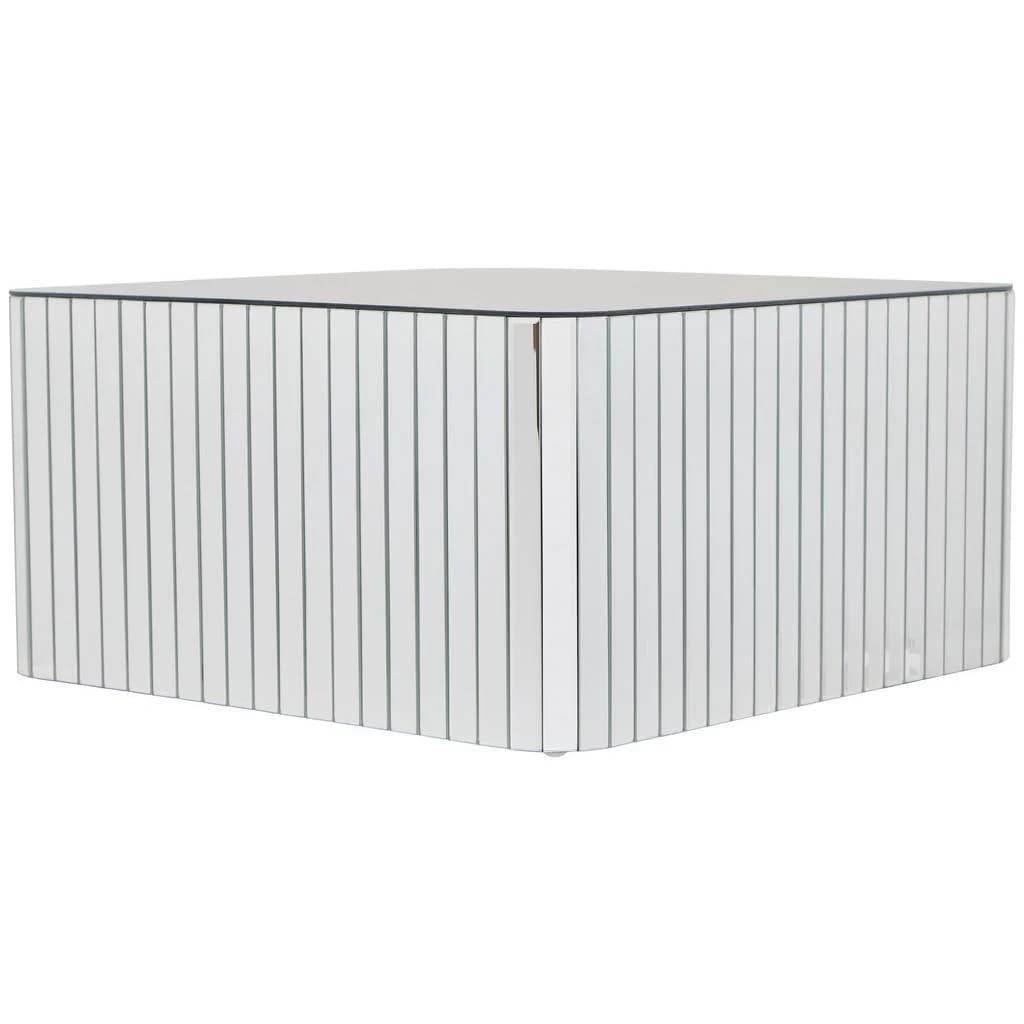 Mid.you Couchtisch Klar Holzwerkstoff Glas Quadratisch