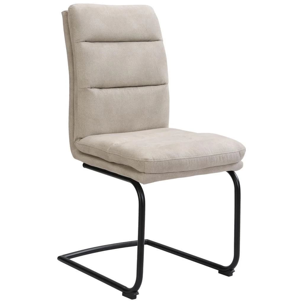 Cantus Schwingstuhl Beige Metall Textil C-Form Esszimmerstuhl
