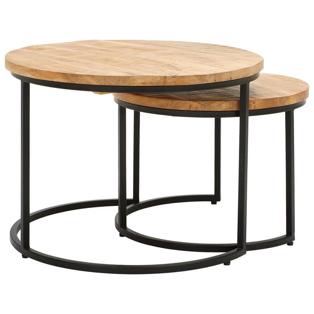 Livetastic Couchtisch Mangoholz rund natur