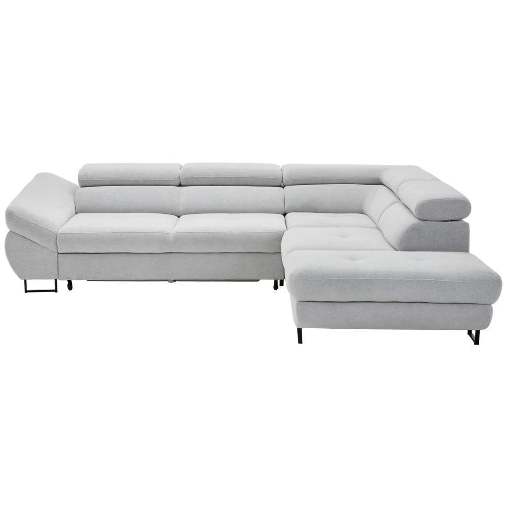 Hom`in Ecksofa Hellgrau 5-Sitzer mit Ottomane