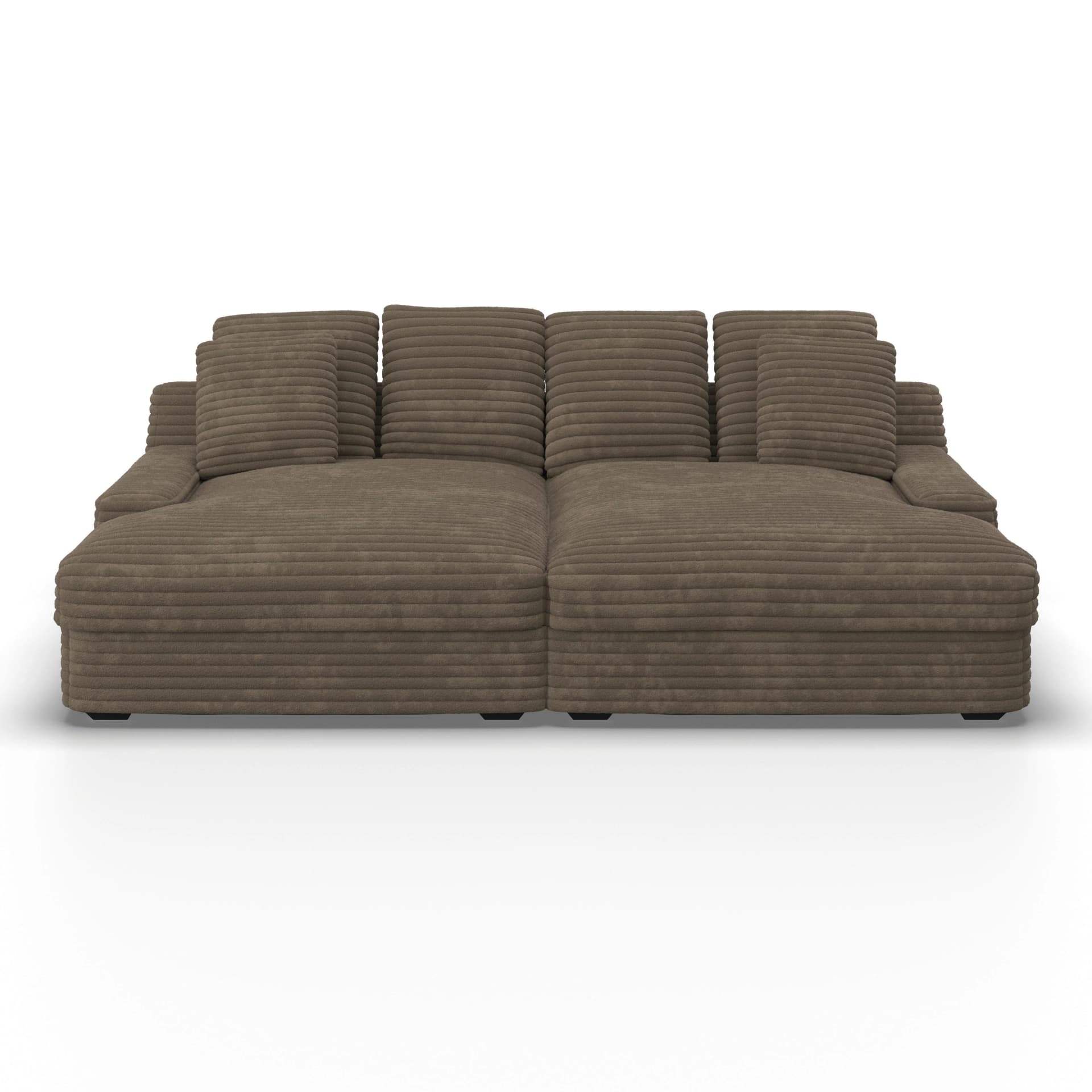 Eleonora Big Sofa Loveseat Braun Cord