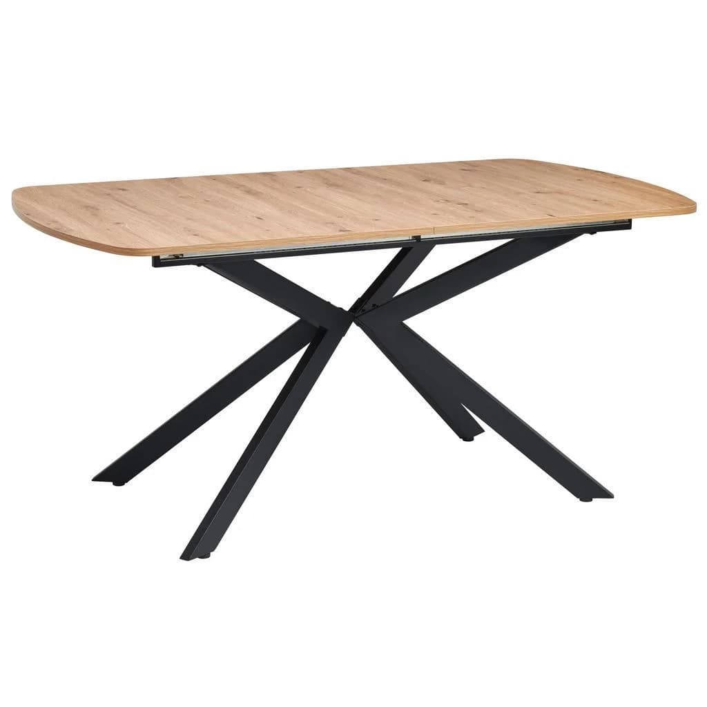 Mid.you Esstisch Eiche Artisan Metall Holzwerkstoff Rechteckig Ausziehbar