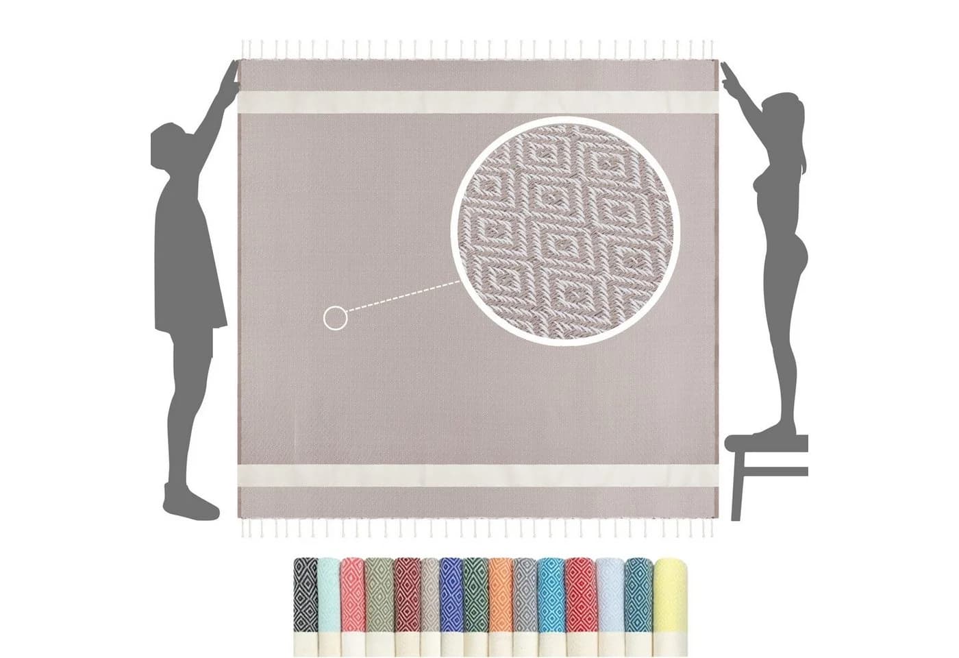 furora HOLIDAY Strandtuch XXL 200x200 cm Baumwolle - Bild 2