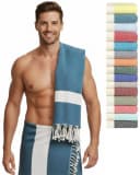 furora HOLIDAY Saunatuch XXL 100x200 cm Bio-Baumwolle Petrol Blau Bild 2