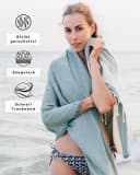 furora HOLIDAY Saunatuch XXL 100x200 cm Bio-Baumwolle Petrol Blau Bild 4