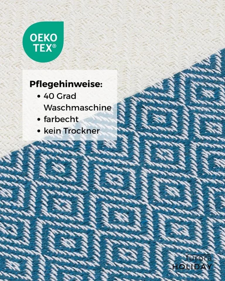 furora HOLIDAY Saunatuch XXL 100x200 cm Bio-Baumwolle Petrol Blau - Bild 5