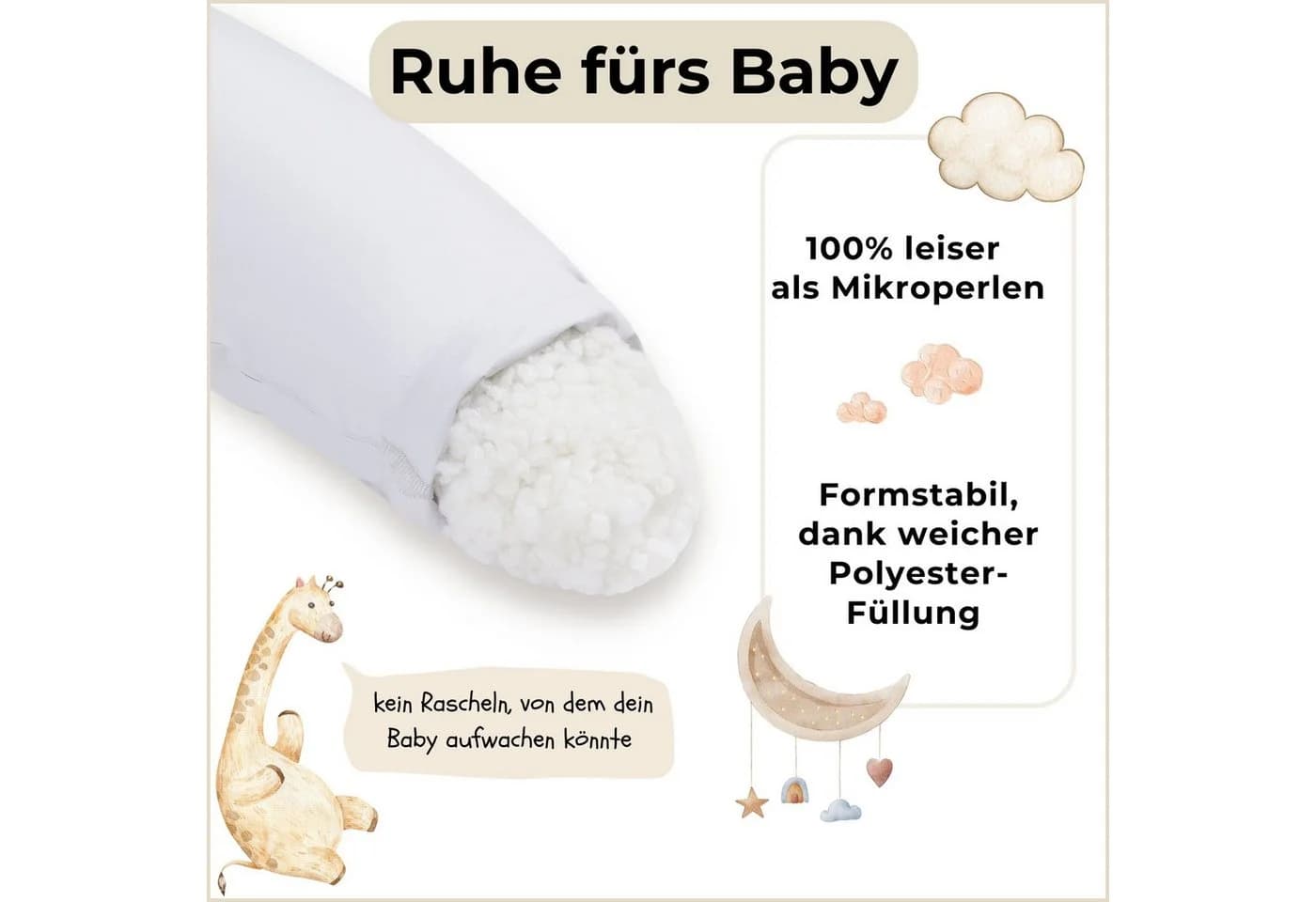 furora BABY Stillkissen XXL Rosa Atmungsaktiv Formbar - Bild 5