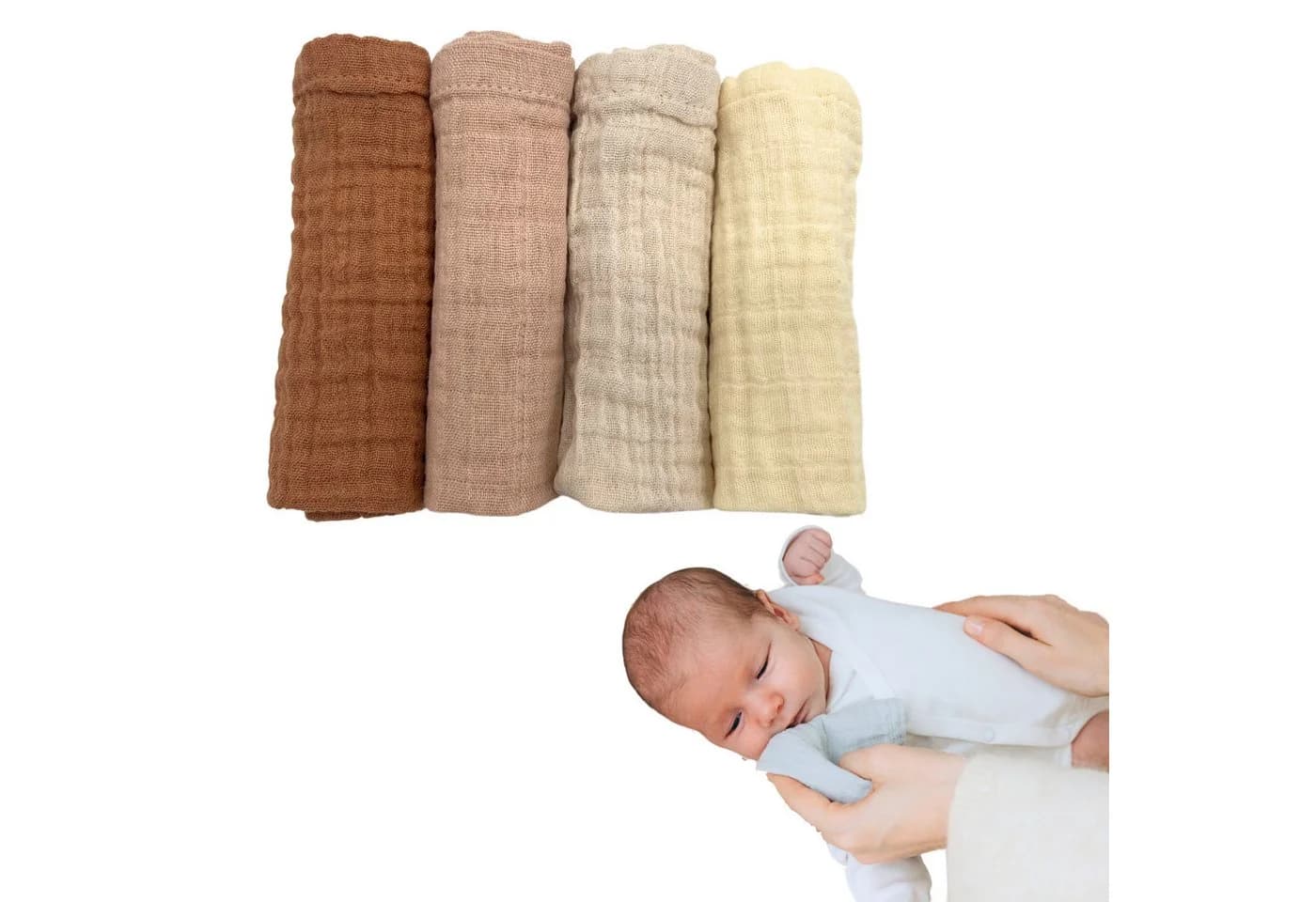 furora BABY Spucktuch Bio-Musselin 80x80 cm oder 25x25 cm - Bild 2