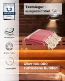 furora HOLIDAY Saunatuch 100x200 Coral + Petrol Bio-Baumwolle Bild 1