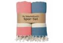 furora HOLIDAY Saunatuch 100x200 Coral + Petrol Bio-Baumwolle Bild 2