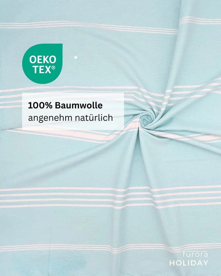 furora HOLIDAY Saunatuch 100x200 cm Bio-Baumwolle Aqua V