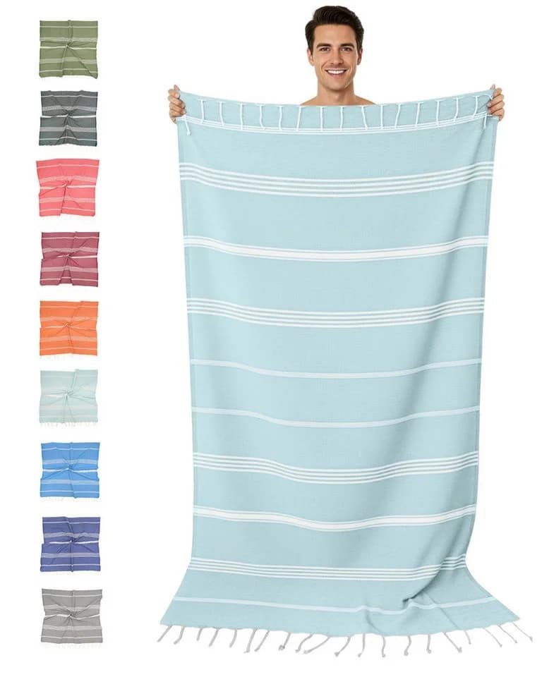 furora HOLIDAY Saunatuch 100x200 cm Bio-Baumwolle Aqua V - Bild 2