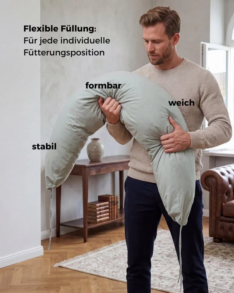 furora BABY Stillkissen XXL lang: Seitenschläferkissen & Schwangerschaftskissen - Bild 4
