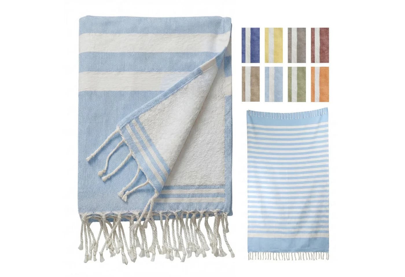 furora HOLIDAY Badetuch 100x200 cm Frottee 100% Baumwolle Blau - Bild 2