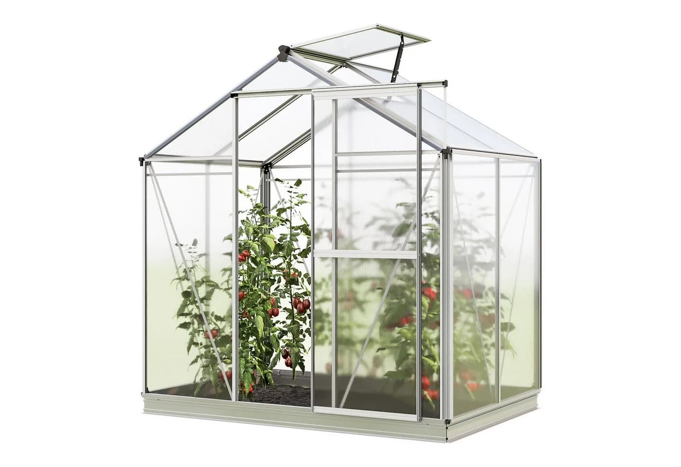 GFP Gewächshaus Jasmin 2 Aluminium mit Polycarbonat & Fensteröffner - Bild 2