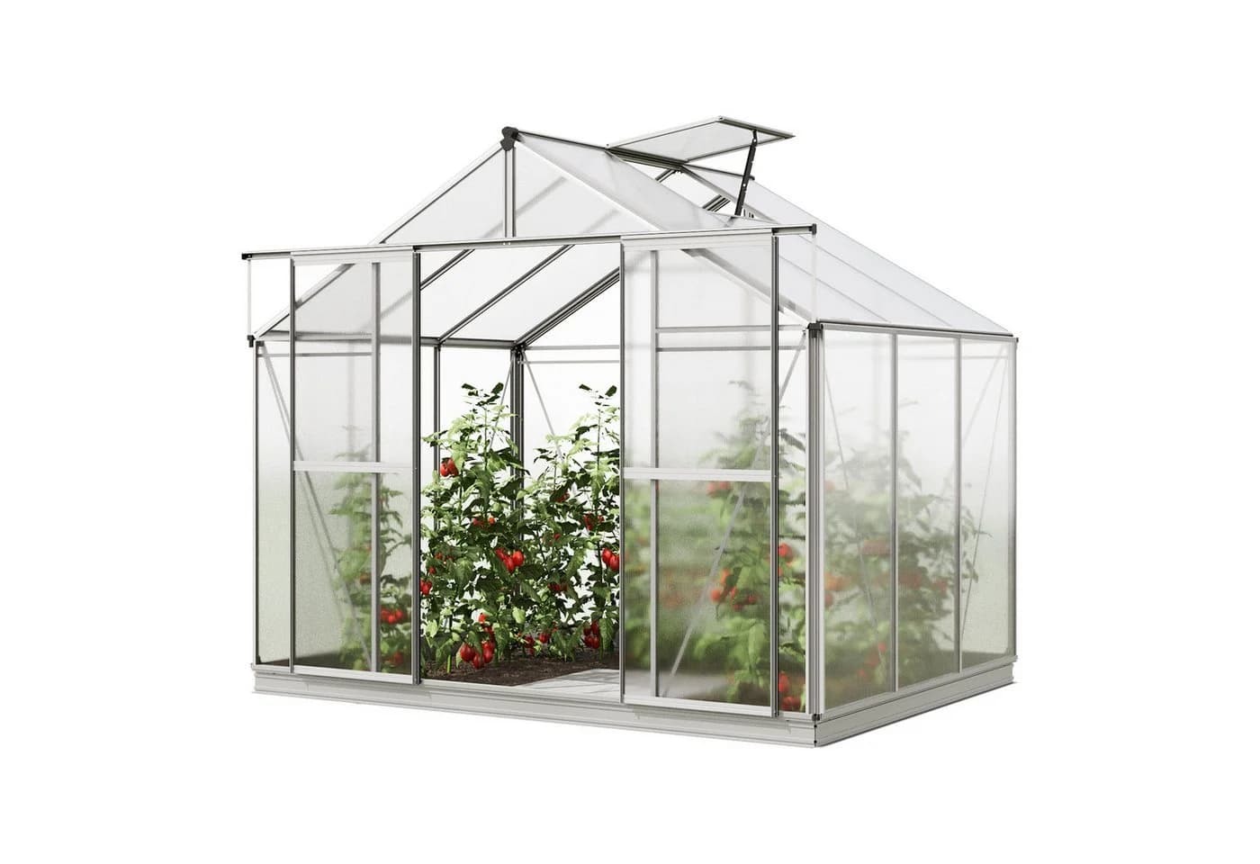 GFP Gewächshaus Jasmin 2 Aluminium mit Polycarbonat & Fensteröffner - Bild 4