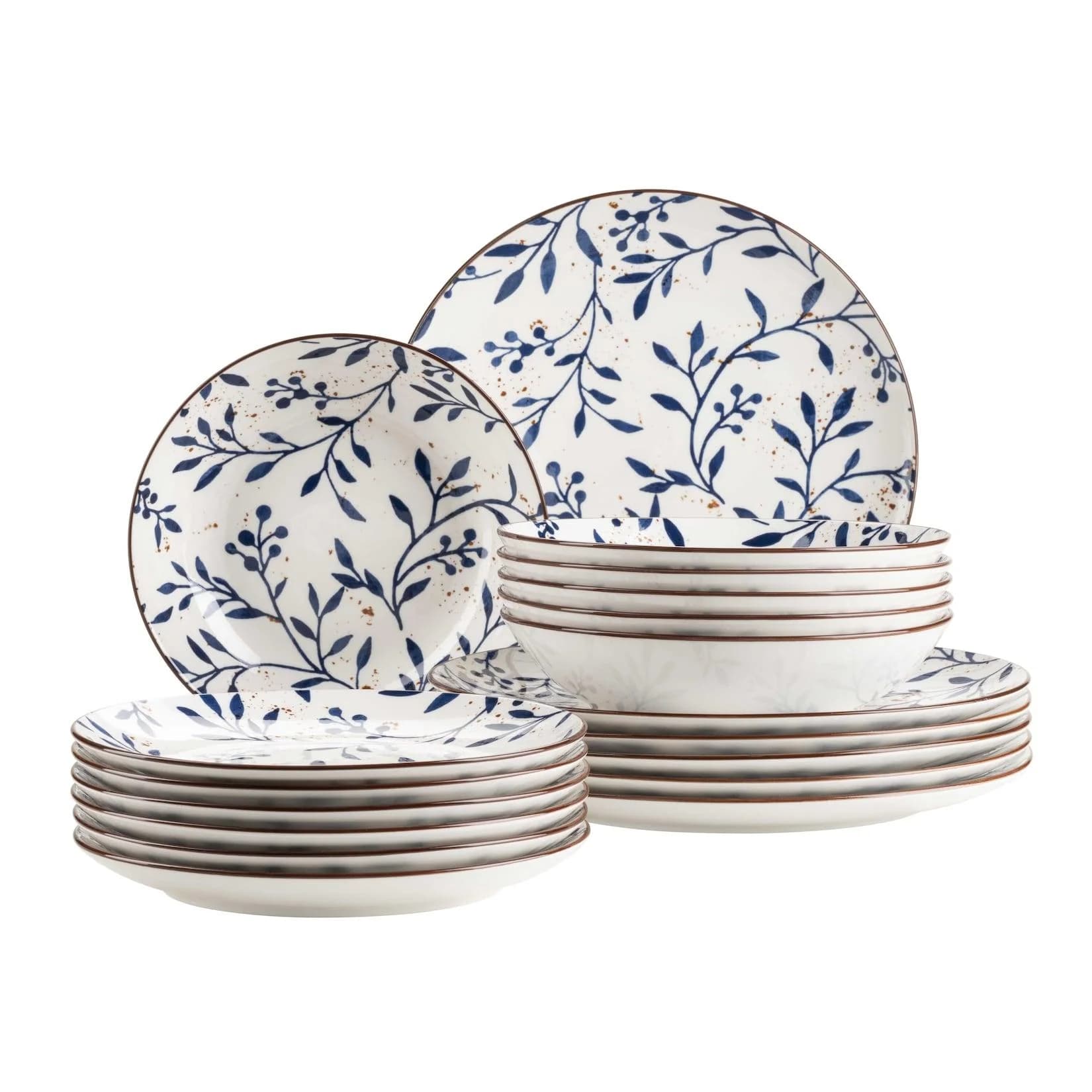 Mäser Teller Set Olive Türkis Porzellan