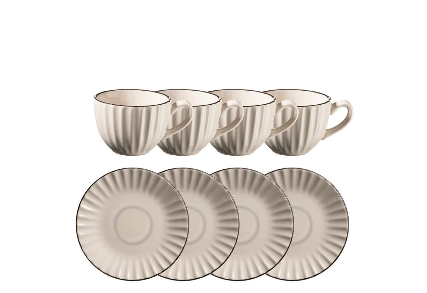 MÄSER Kaffeeservice Osita 8-tlg. Beige/Cremeweiß Steinzeug Retro - Bild 2