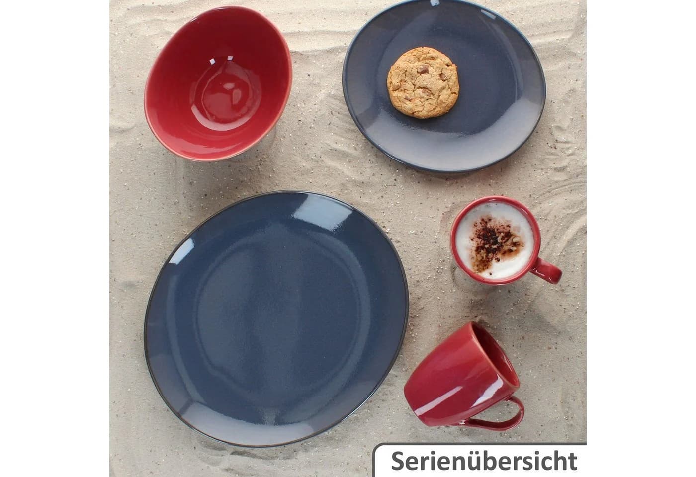 MÄSER Speiseteller 6x Oval Blau Steingut Modern - Bild 5