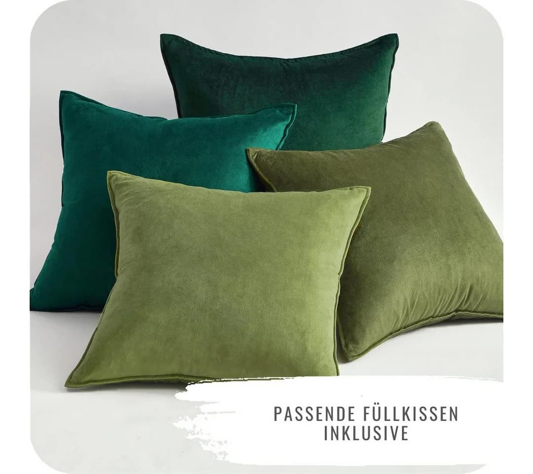 Interior by Hakito Dekokissen 4er Set Grün Samt mit Füllung - Bild 2