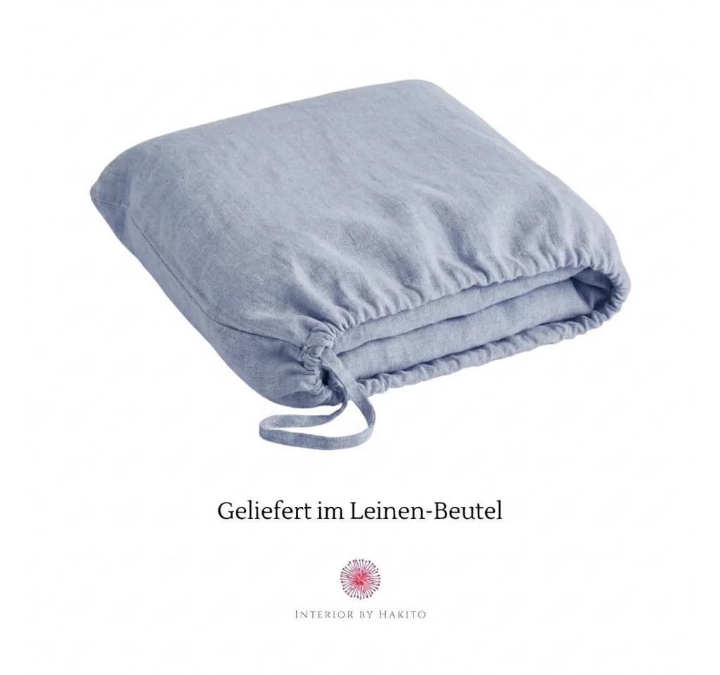 Interior by Hakito Bettwäsche 100% Leinen GOTS zertifiziert blau - Bild 5