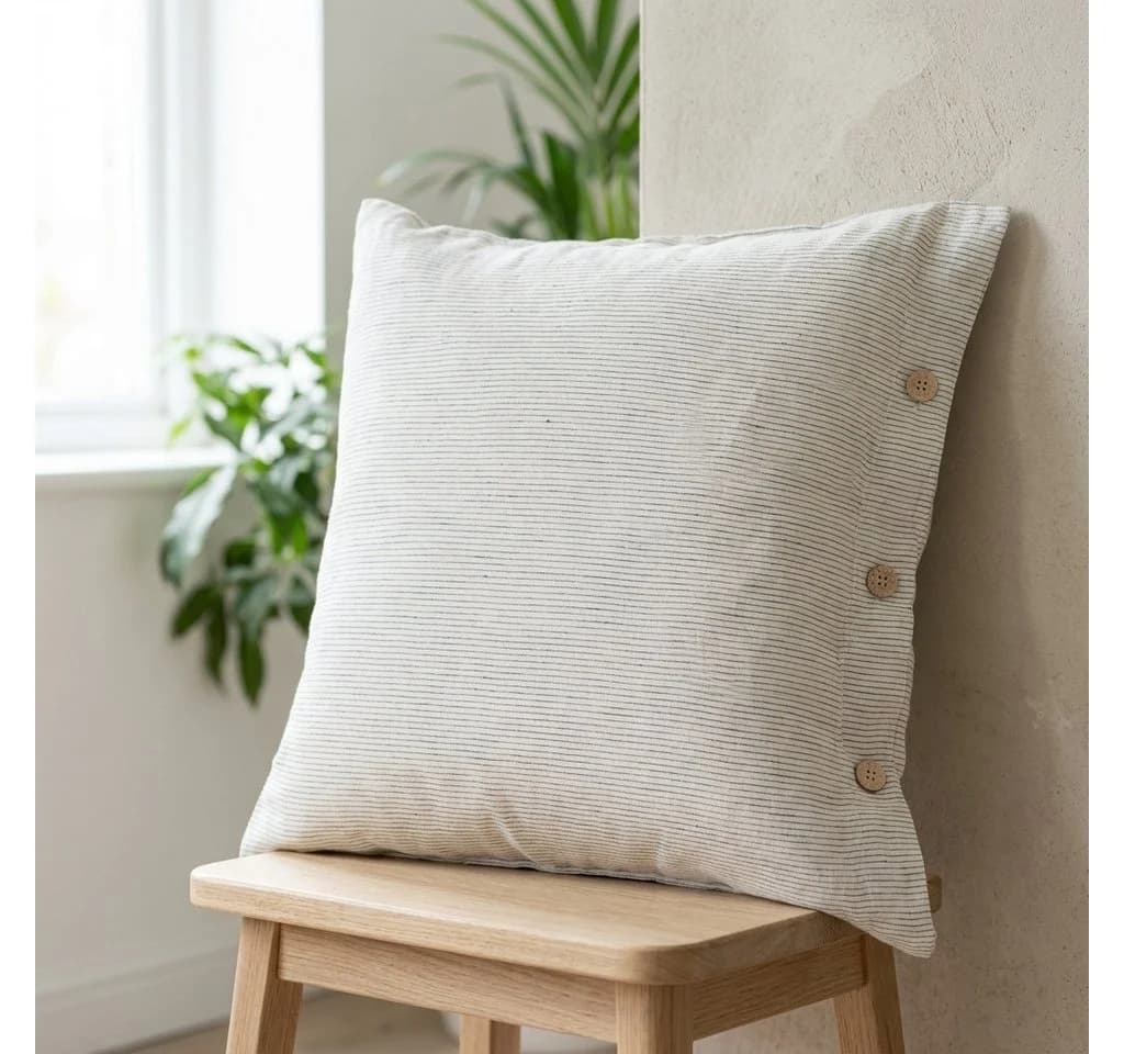 Interior by Hakito Kissenbezug 100% Leinen GOTS BIO Nadelstreif - Bild 2