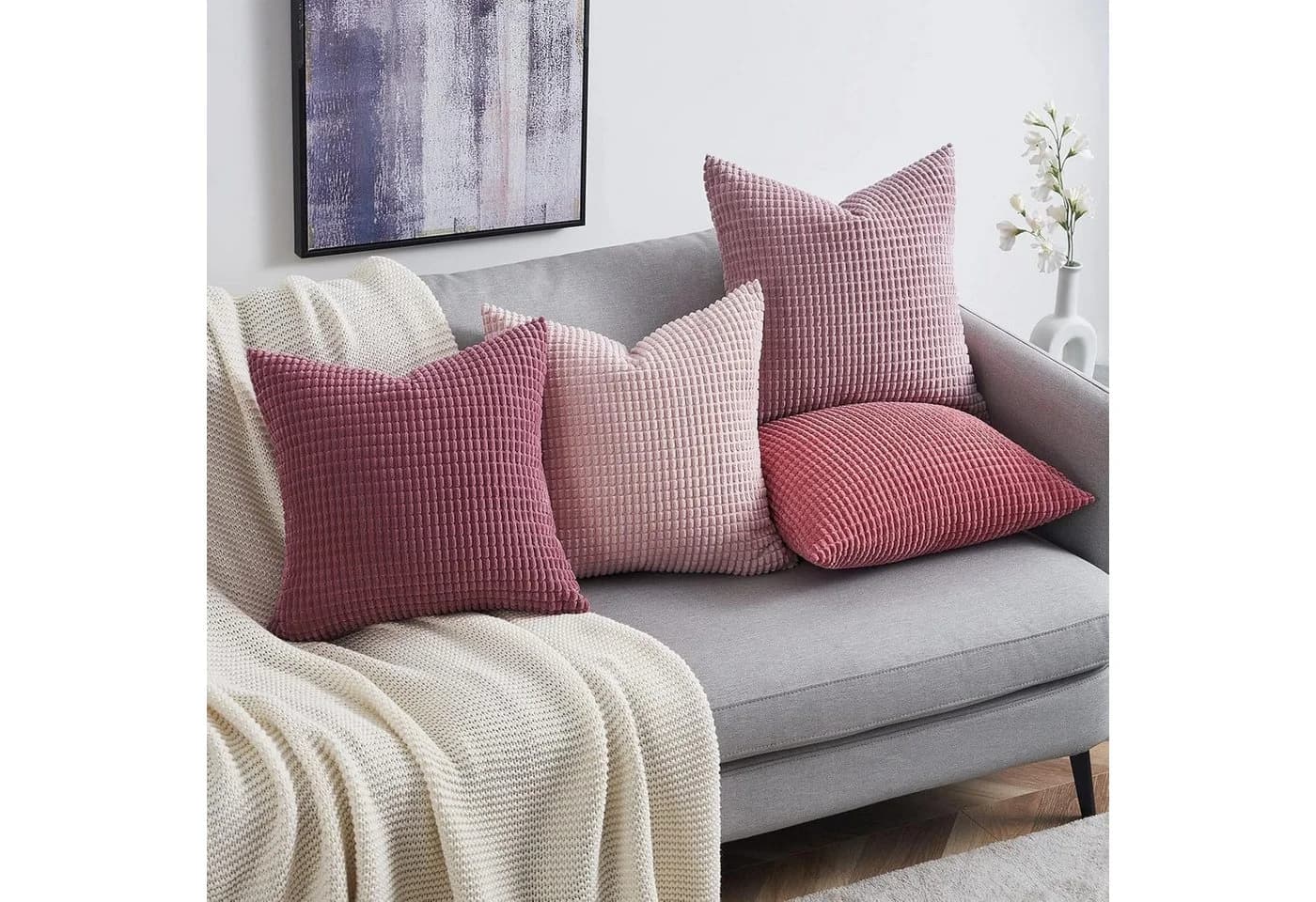 Interior by Hakito Dekokissen 4er Set Kissenbezüge mit Füllung Sven Kordsamt - Bild 5