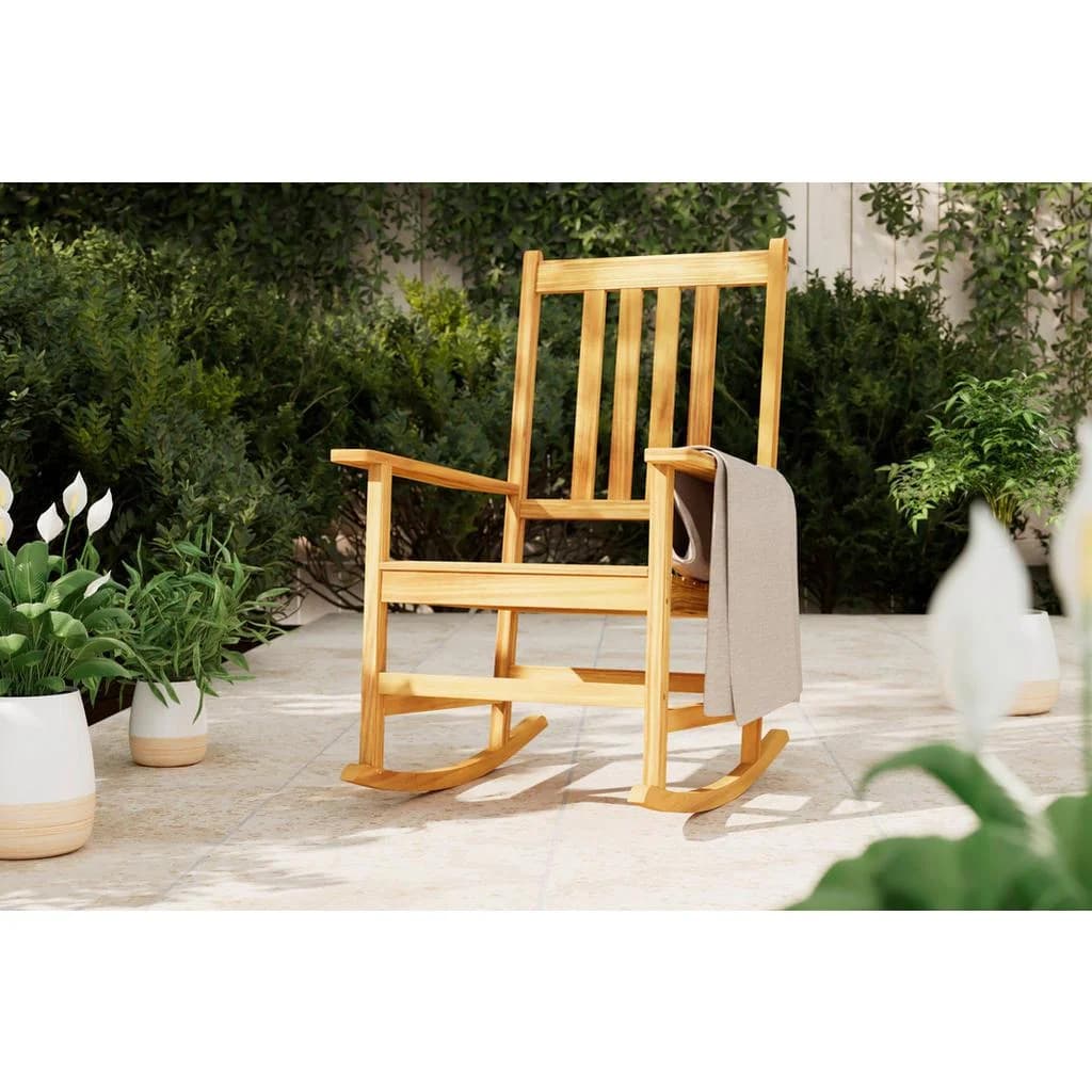 Ambia Garden Gartenschaukelstuhl Akazie massiv mit Wippfunktion