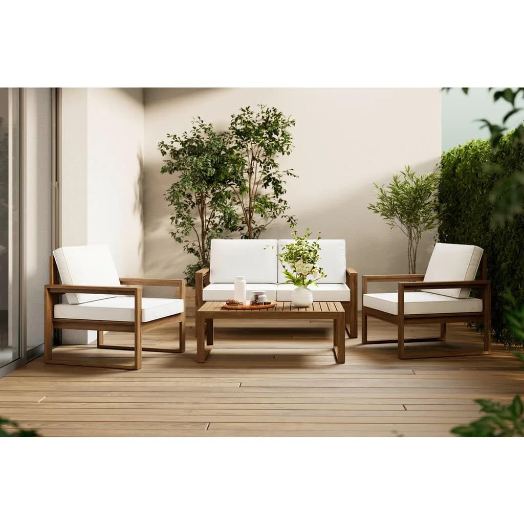 Ambia Garden Loungegarnitur 4-teilig Akazie Beige