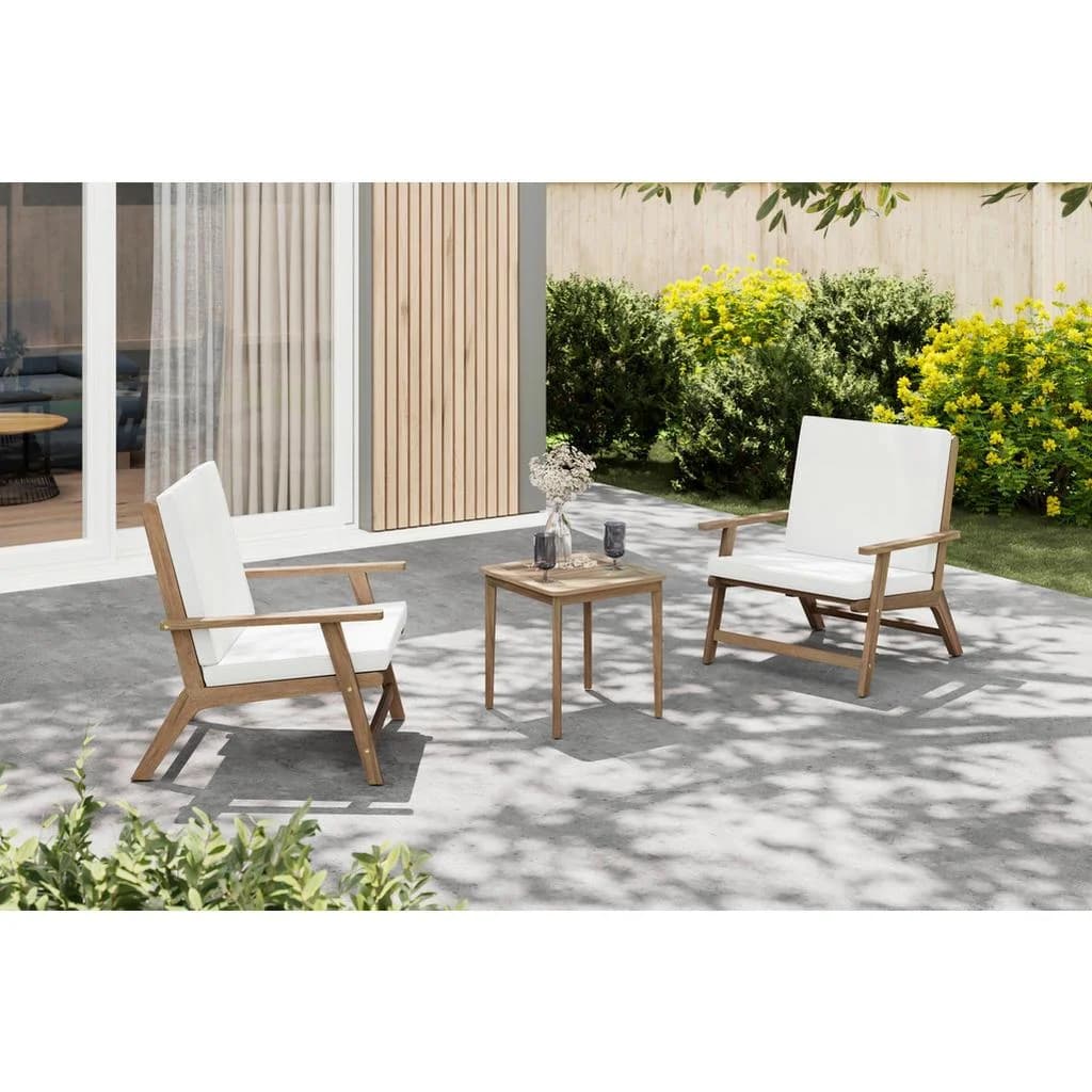 Ambia Garden Balkonset 3-teilig Akazie Holz mit Kissen