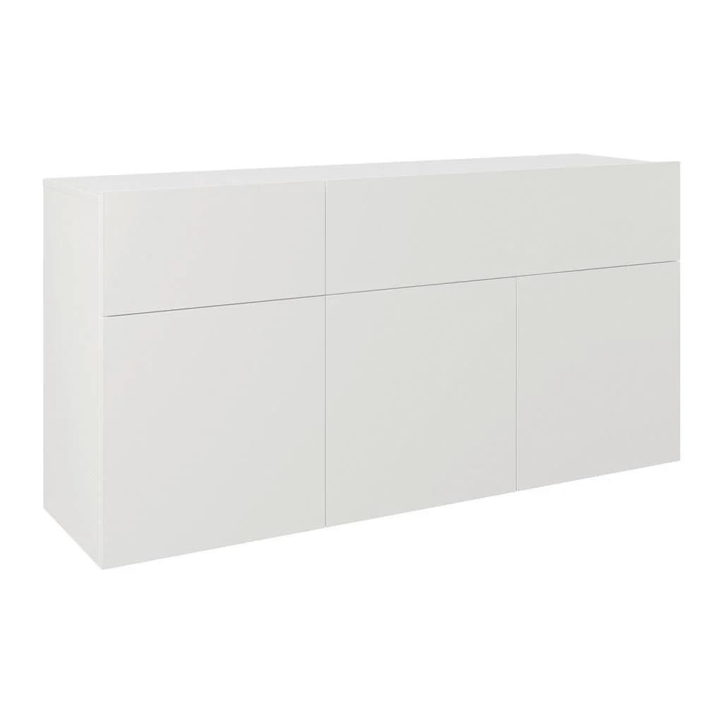 Hom`in Sideboard Weiß Holzwerkstoff 3 Fächer 2 Schubladen