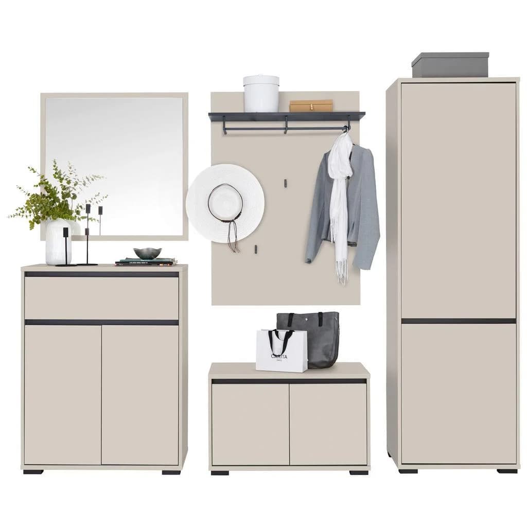 Xora Garderobe Line Anthrazit Kaschmir Holzwerkstoff