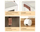 Simloveve Stapelbox Faltbar mit Deckel und Rädern Beige Bild 5