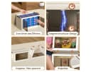 Simloveve Stapelbare Aufbewahrungsbox mit Deckel & Rollen Beige Transparent Bild 5