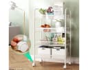 Simloveve Küchenwagen Organizer 4 Ebenen Weiß Edelstahl Bild 2