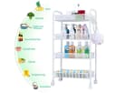 Simloveve Küchenwagen Organizer 4 Ebenen Weiß Edelstahl Bild 4