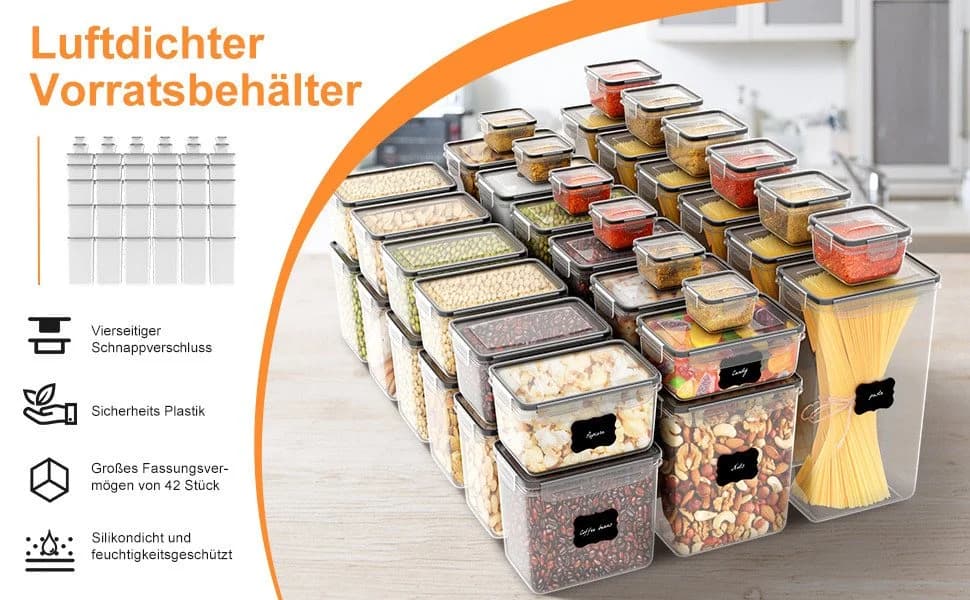 Simloveve Vorratsdosen-Set 42-tlg. BPA-frei & Luftdicht